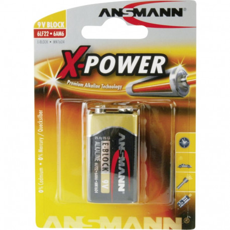 1 Ansmann Alkaline 9V plokk X-Power