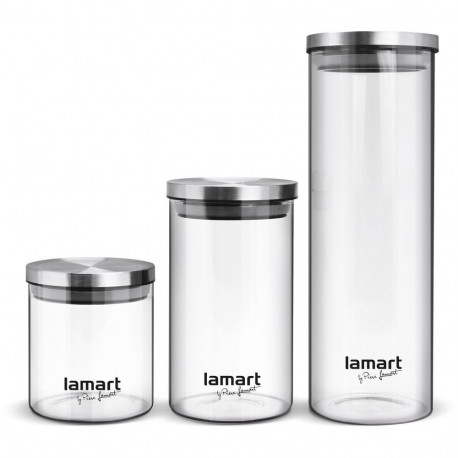 3-piece box set of glass Lamart