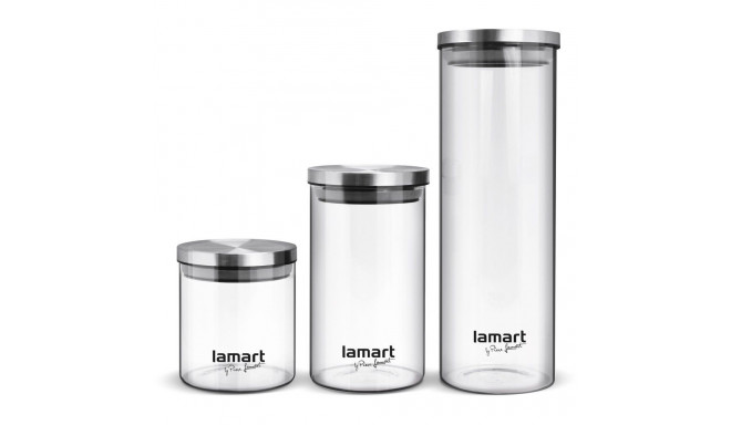 3-piece box set of glass Lamart