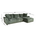 Corner sofa DIVI RC, mint green