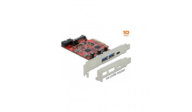 DeLOCK PCIe x4> 1x USB-C / 2xUSB-A / 1xUSB3.0