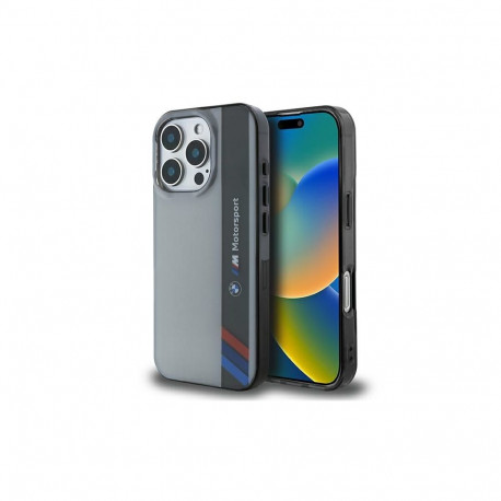 BMW Motosport IML Vertical Stripe iPhone 16 Pro Max Case - Gray