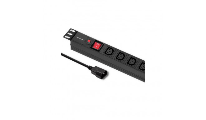 Qoltec 53998 Power strip for RACK 19" | 1U | 10A | PDU | 8xIEC C13 | 2m