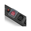 Qoltec 53998 toiteplokk RACK 19" jaoks | 1U | 10A | PDU | 8xIEC C13 | 2m