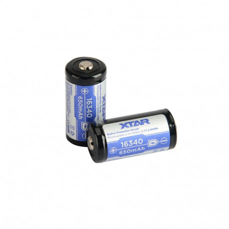 Battery 16340/R-CR123 3,7V Li-ion 650 mAh with protection