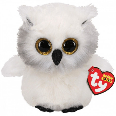 ty beanie boos valge öökull austin 24 cm