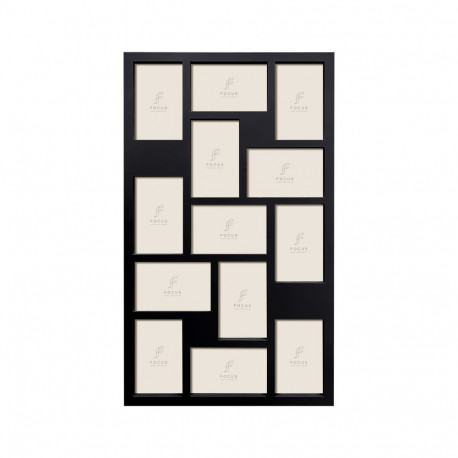 Focus photo frame Collage for 13 photos, black