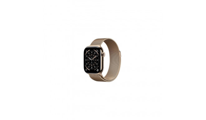 Apple Watch Series 11 GPS + Cellular 42mm Gold Titanium Case with Gold Milanese Loop