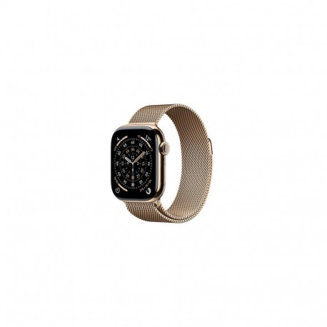 Apple Watch Series 11 GPS + Cellular 42mm Gold Titanium Case with Gold Milanese Loop