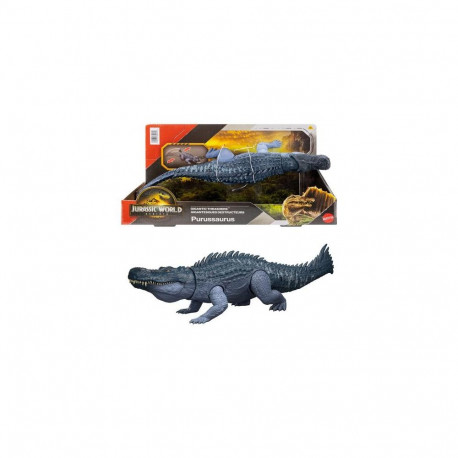 Jurassic World Rebirth Gigantic Thrashers Purussaurus Dinosaur Figure Toy, Tail Activated Attack