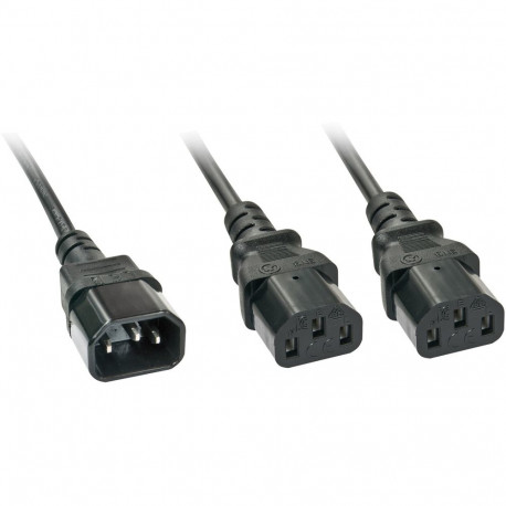 "LINDY IEC-Y-Netzkabel 1xIEC320 C14 - 2xIEC32 2m"