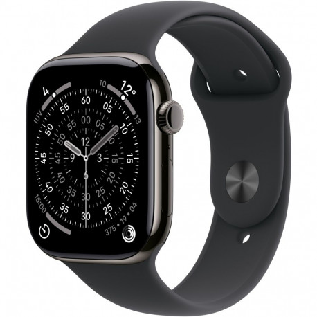 "Apple Watch S11 Titan Schiefer Cellular 46mm (Sportarmband schwarz) M/L"