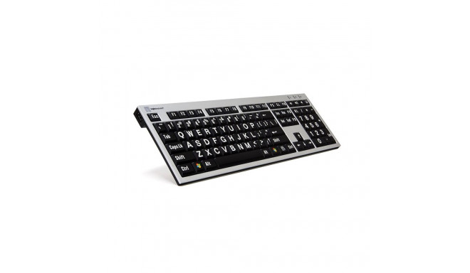 "Logickeyboard XL-Print Alu White on Black FR (PC/Slim)"