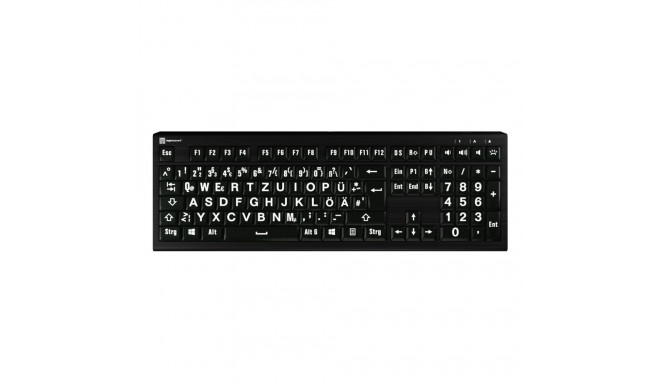 "LogicKeyboard XL-Print Astra 2 White on Black DE (PC)"