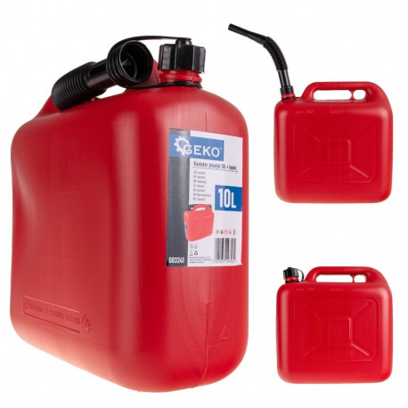 Plastmasas degvielas kanna 10L, elastīgs snīpis, G03241, GEKO
