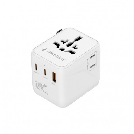 Universal travel power adapter cube 20W