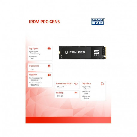 SSD IRDM PRO P54S Gen5 4TB 5x4 2280 12000/11000MB/s