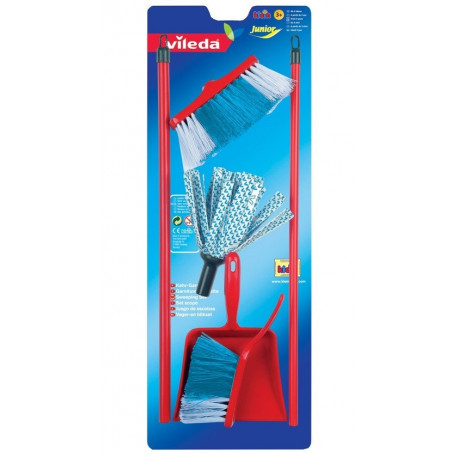 Vileda cloth mop with brush and pan set