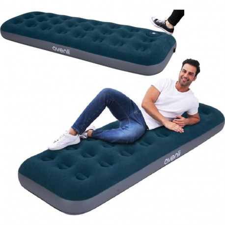 JiLong Flocked Air Mattress for 1 Person with Built-in Foot Pump 191x73x22cm (24130)