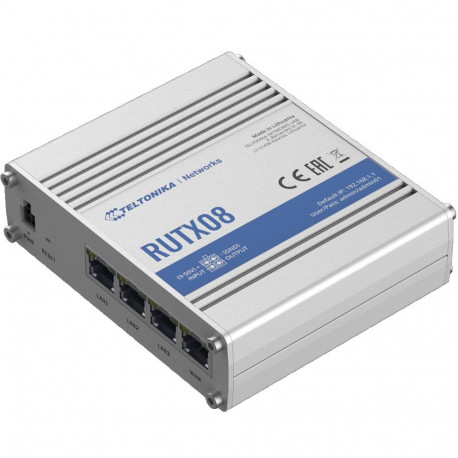 Teltonika tööstusruuter RUTX08 ilma Wi-Fi-ta 10/100/1000Mbit/s Ethernet LAN (RJ-45) pordid 4 ilma Me