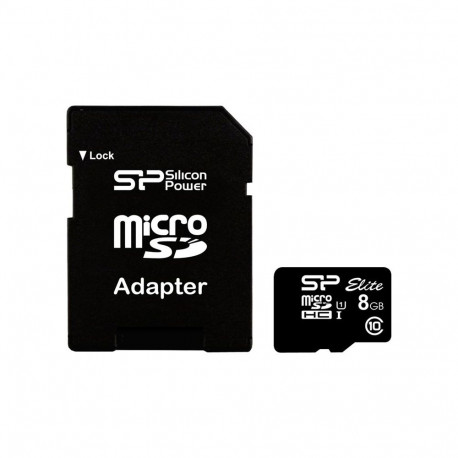 Silicon Power | Elite 8GB microSDHC UHS-I | 8 GB | Micro SDHC | Flash memory class Class 10 | SD