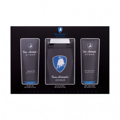 Lamborghini Acqua Eau de Toilette (125ml) (Edt 125 ml + Shower Gel 100 ml + Aftershave Balm 100 ml)