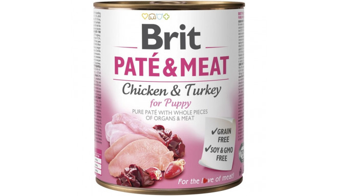 Dog Food - BRIT Paté & Meat Puppy Wet Food 800g Grain-Free