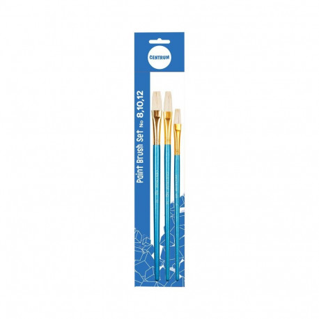 Paint brushes set of 3pcs Nr.8;10;12 flat bristle (hog hair)
