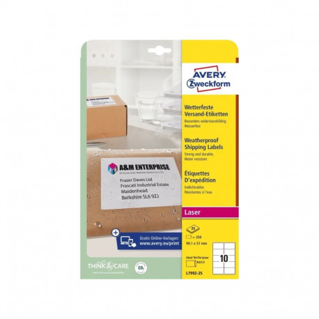 Weatherproof Shipping labels 99,1x57mm