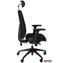 Töötool SUN-FLEX HB 250505 peatoega, regul. käetoed/kangas Onyx Black+must alum. jalarist
