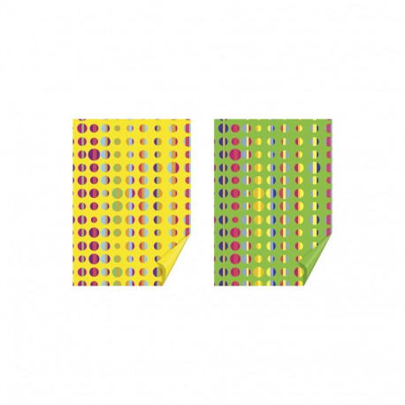 Käsitöökartong 50x70cm 300g kollane/roheline täpid, Heyda