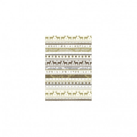 Käsitöökartong 50x70cm 300g, kuldsed motiivtriibud, Heyda