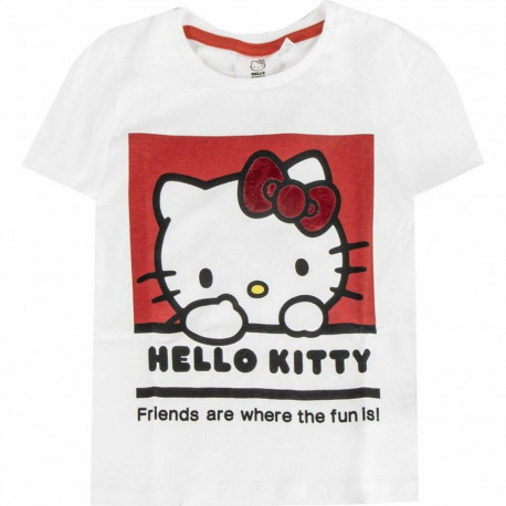 Child's Short Sleeve T-Shirt Hello Kitty White - 6 Years