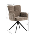 Chair LORENA swivel, beige