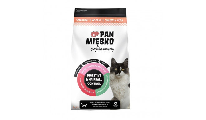 PAN MIĘSKO seedetrakti ja karvapallide kontroll kalkun - kuiv kassitoit - 3kg