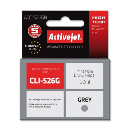 Activejet ACC-526GN tindikassett (asendus Canon CLI-526G; Supreme; 10 ml; hall)