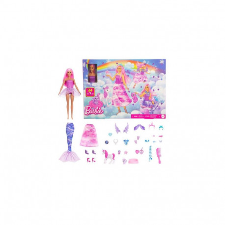 Barbie Advent Calendar with Fashion Doll & 24 Surprise Toy Accessories Including Unicorn & P