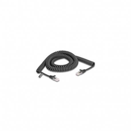 DeLOCK RJ45 Coiled Cable male to male Cat.5e 3 m black