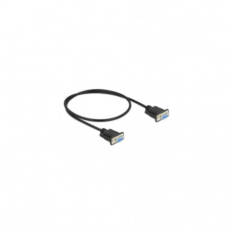 DeLOCK Serial Cable RS-232 D-Sub9 female to female null modem with narrow plug housing 0.5 m
