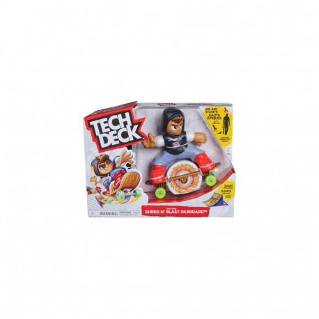 Tech Deck Shred N' Blast Sk8board, Motorized Finger Skateboard Toy with Rider & Ramp for Fa