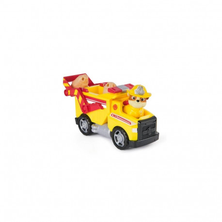 PAW Patrol Fire Rescue: Rubble Rescue Fire Dump Truck with Action Figure, Projectiles, and Toy Truck