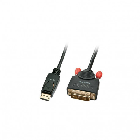 Lindy 41489 video cable adapter 0.5 m DisplayPort DVI-D Black