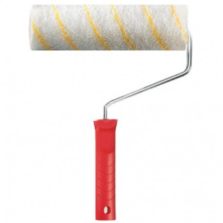 Värvirull käepidemega. 18cm Ø40mm, 12mm, polüakrüül, kollane triip