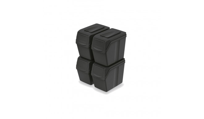 KEDEN SORTIBOX WASTE BIN 20L SET 4 - BLACK RECYCLING