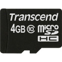 Transcend mälukaart microSDHC 4GB Class 10 + adapter
