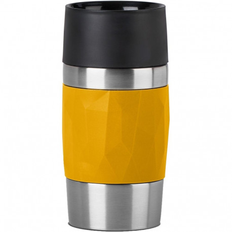 Emsa TRAVEL MUG Compact thermal mug (yellow/stainless steel, 0.3 liters, screw cap)