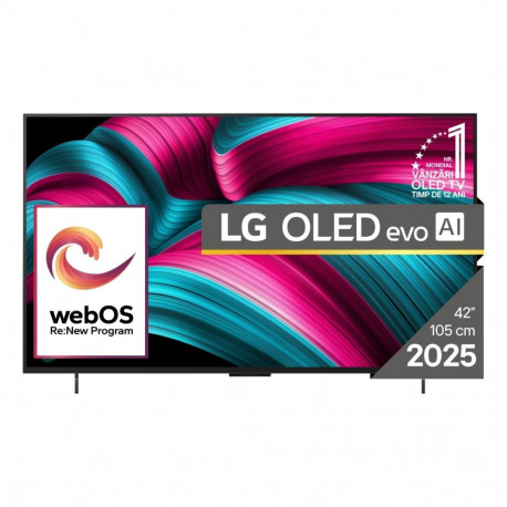 LG teler OLED42C51LA OLED evo AI 106.7cm (42") 4K Ultra HD nutiteler Wi-Fi, must