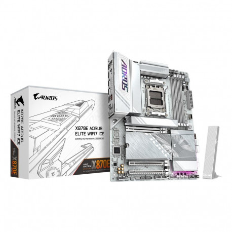 GIGABYTE X870E AORUS ELITE WIFI7 ICE Motherboard - Supports AMD Ryzen 9000 CPUs, 16+2+2 Phases Digit