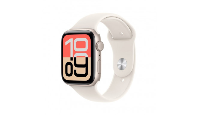 Apple Watch SE (3. põlvkond) SE 3 GPS 44mm starlight alumiiniumkorpus starlight spordirihmaga - M/L