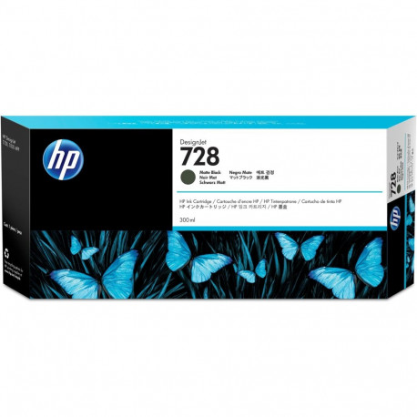 HP 728 300-ml mattmust DesignJet tindikassett